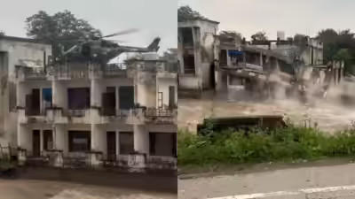 Poplave u Indiji: Vojni helikopter spasio stanovnike prije urušavanja zgrade