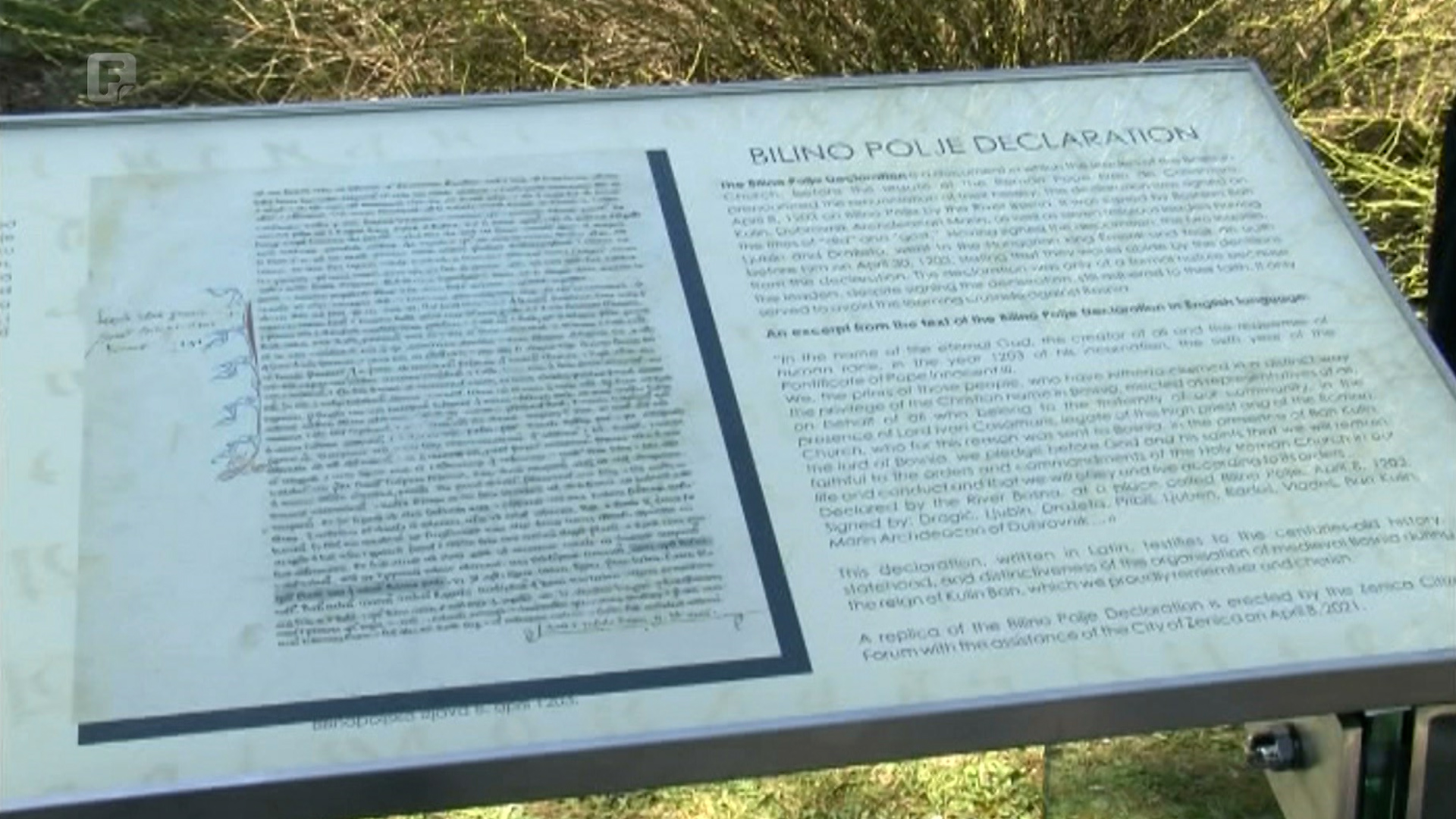 U Parku Kulina bana u Zenici otkrivena Bilinopoljska izjava