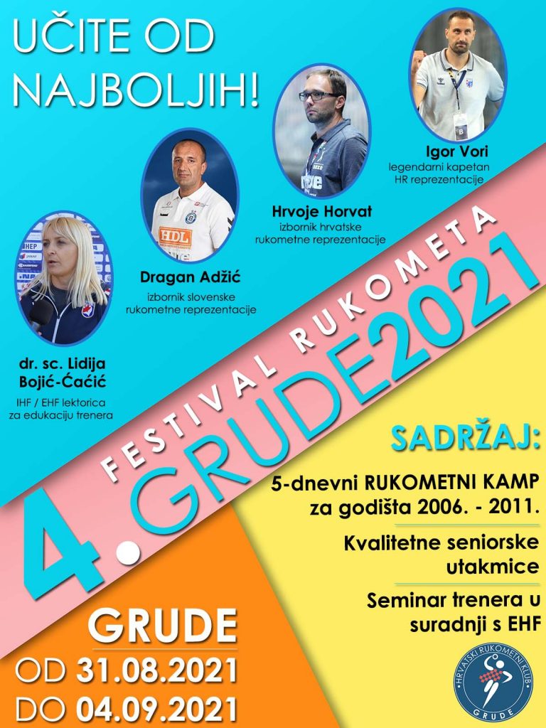 Grude će od 31.08. do 04.09. ove godine biti domaćini 4. Festivala rukometa – Grude 2021.