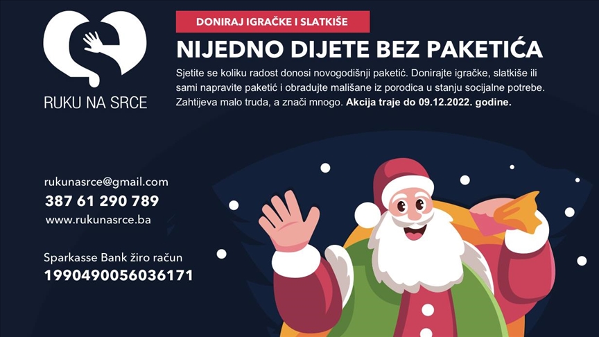 Gost jutra FR:  Adnan Lukač predsjednik Udruženja “Ruku na srce”- Prethodnih 11 godina u okviru projekta “Nijedno dijete bez paketića” podijeljeno više od 10.000 paketića