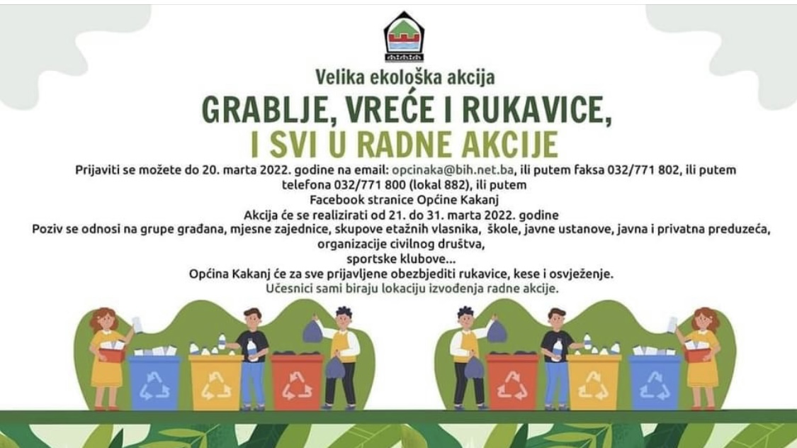 Grablje, vreće, rukavice, svi u radne akcije