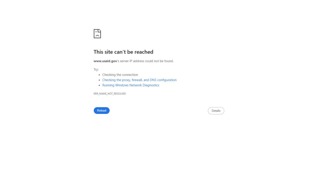 USAID-ova web stranica nije u funkciji