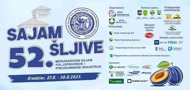 52. Sajam šljive u Gradačcu od 27. do 30. augusta