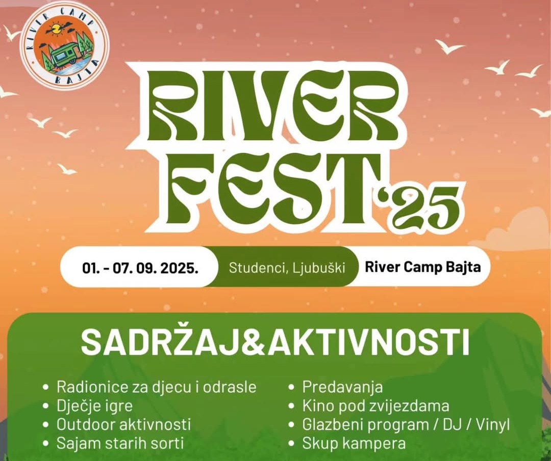 River Fest Ljubuški od 1. do 7.septembra na obalama rijeke Studenčice