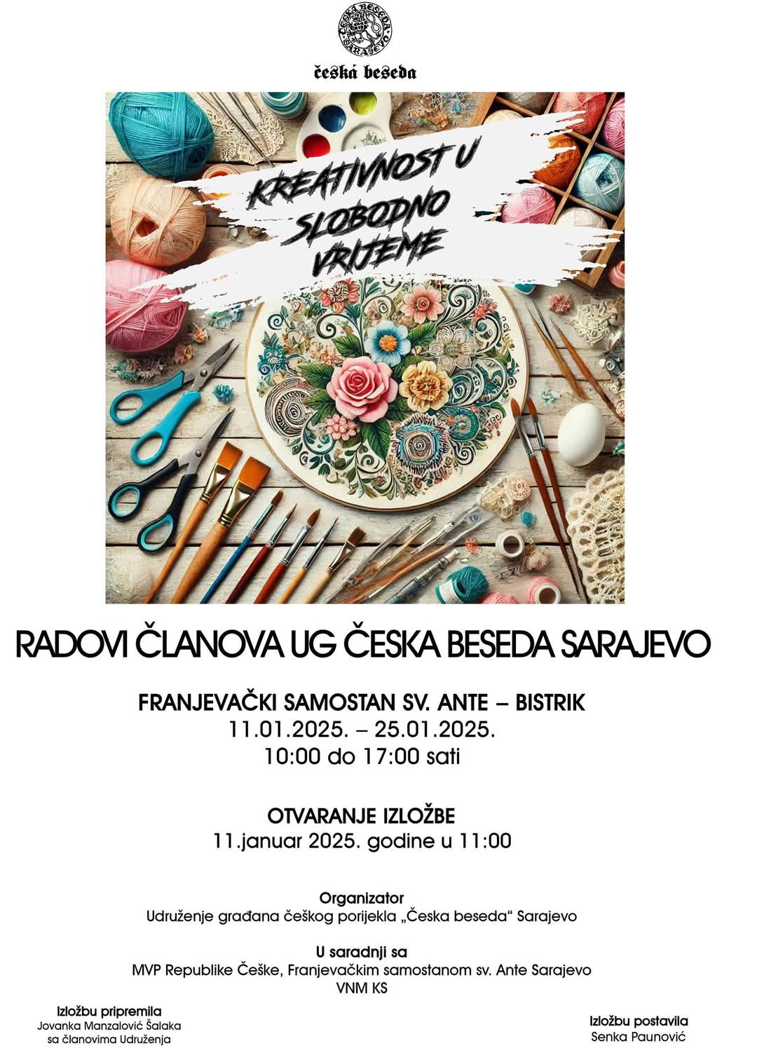 Uskoro izložba “Kreativnost u slobodno vrijeme” u organizaciji UG češkog porijekla “Češka beseda” Sarajevo