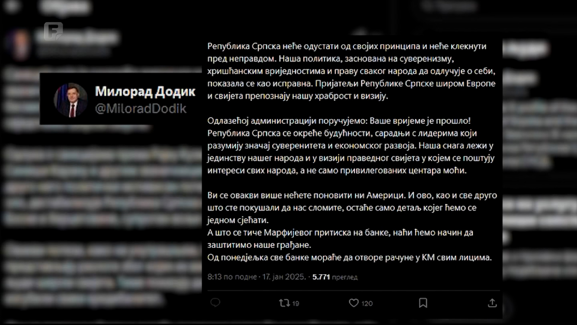 Reakcije na sankcije očekivane, Dodik najavio bankama da će otvoriti račune