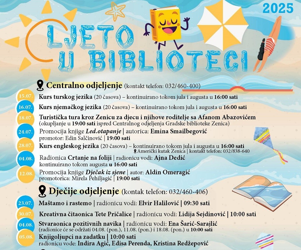 Ljeto u Gradskoj biblioteci Zenica od 15.jula do kraja augusta