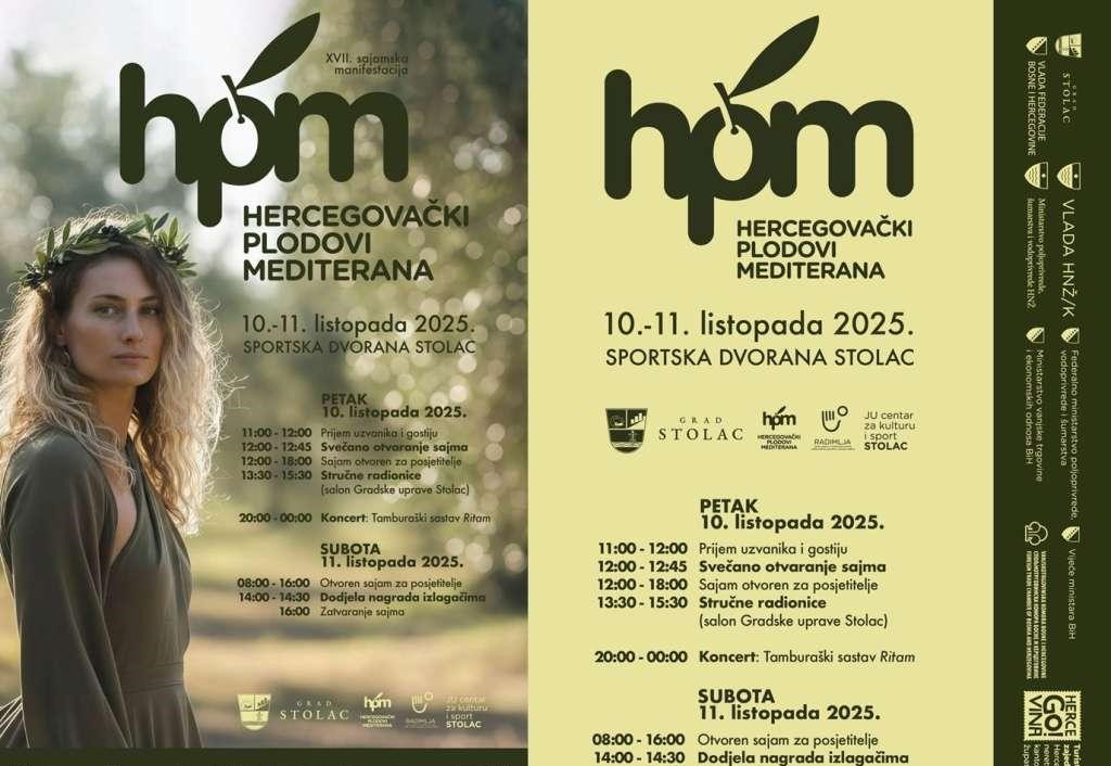 Tradicionalna manifestacija “Hercegovački plodovi Mediterana “ 10. i 11.oktobra u Stocu