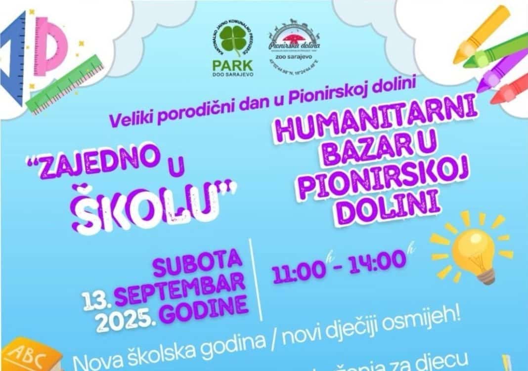 Humanitarni bazar “ Zajedno u školu ” 13.septembra u Pionirskoj dolini
