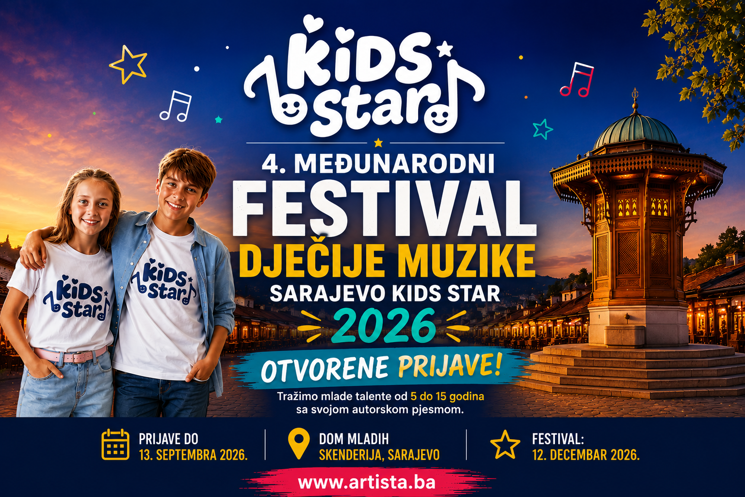 Male note, veliki snovi – Četvrti Sarajevo "Kids Star" traži novu generaciju izvođača