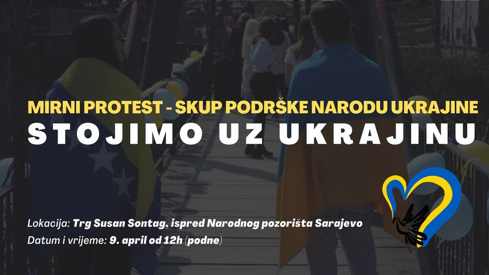 U podne u Sarajevu prosvjed protiv agresije Rusije na Ukrajinu