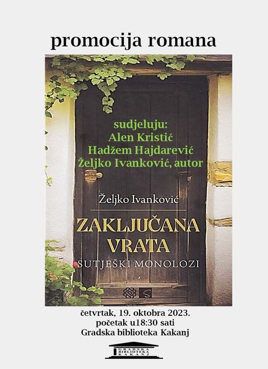 Promocija romana “Zaključana vrata: sutješki monolozi"