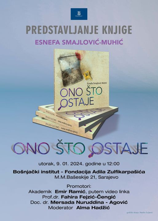 Sutra u Sarajevu promocija knjige Srebreničanke Esnefe Smajlović-Muhić "Ono što ostaje"