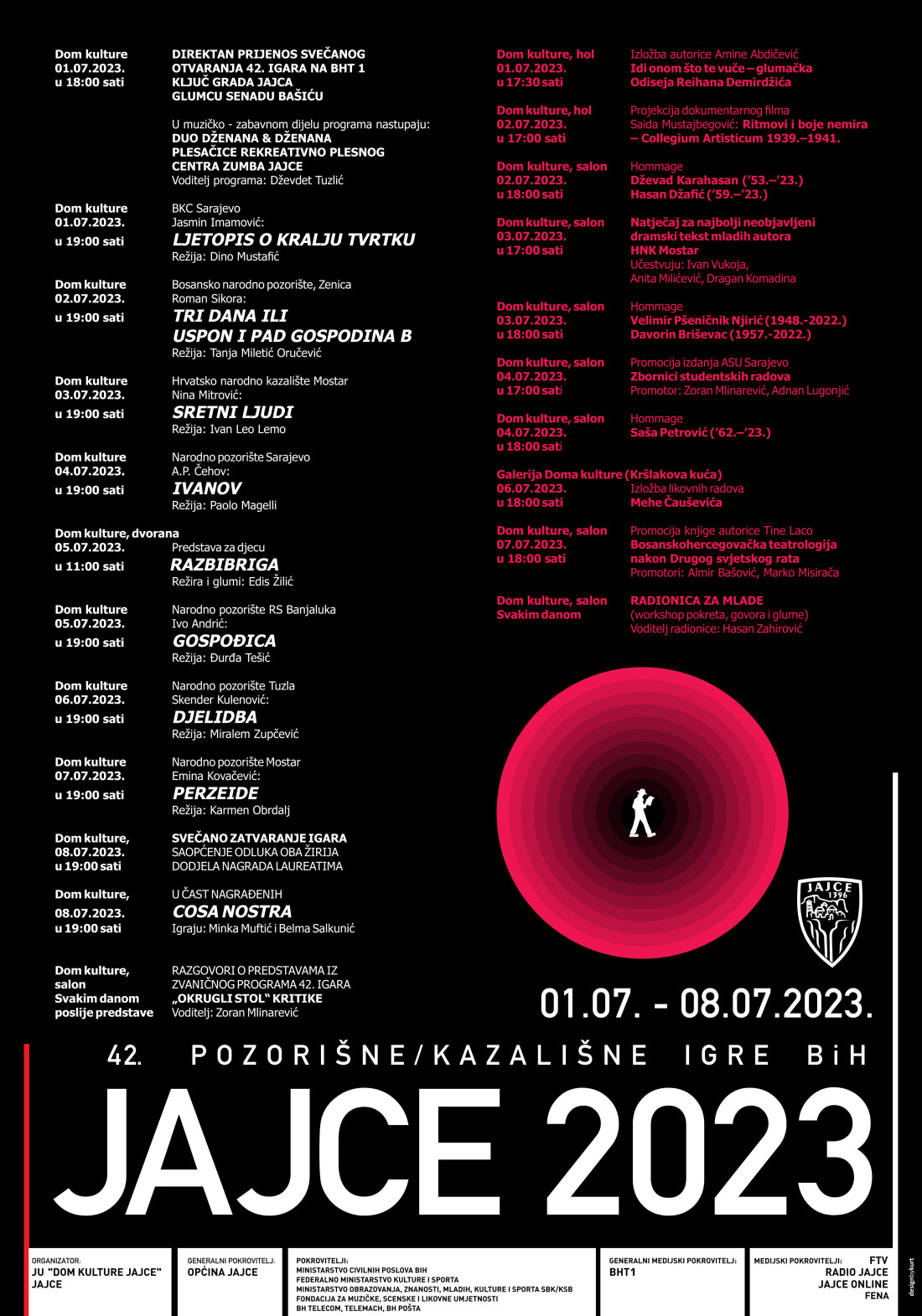 Jajce: 1. jula otvaranje 42. Pozorišnih/Kazališnih igara BiH 