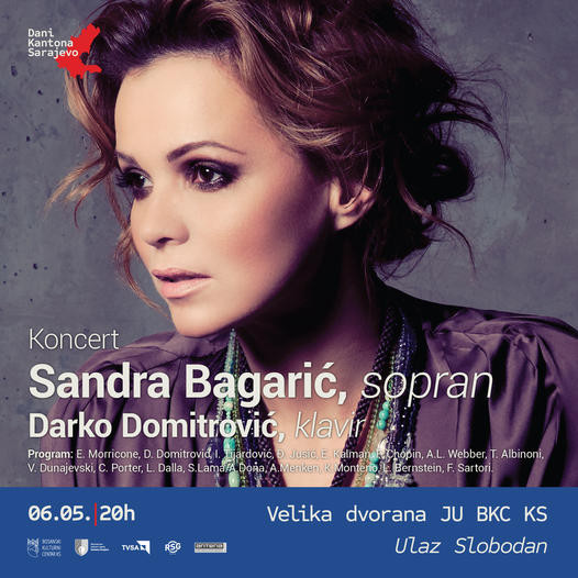 BKC KS: 6. maja koncert sopranistice Sandre Bagarić i pijaniste Darka Domitrovića