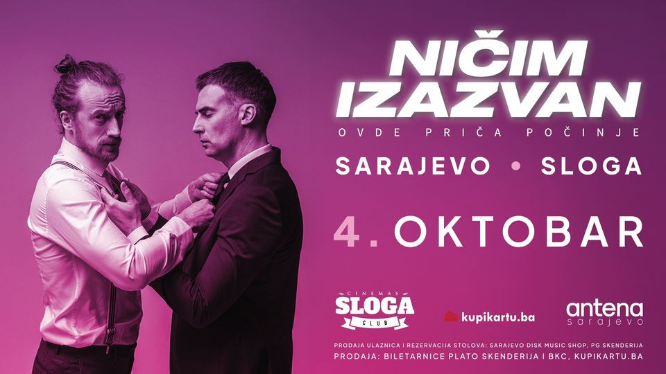 Cinemas Sloga Sarajevo: 4. oktobra gostuje bend "Ničim izazvan"
