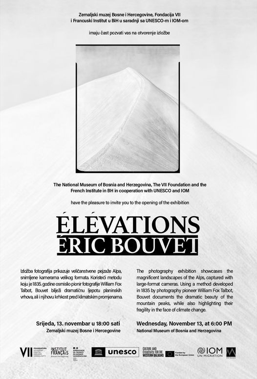 Zemaljski muzej BiH: 13. novembra izložba "Éric Bouvet – Elevations"