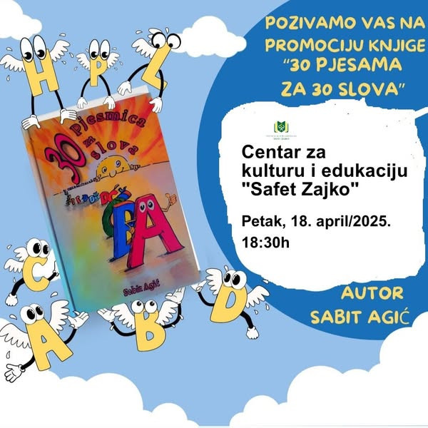 Sarajevo: Sutra promocija knjige „Trideset pjesmica za trideset slova“