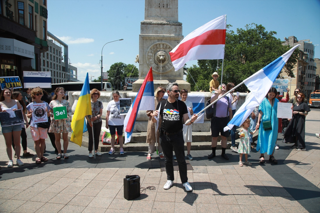 "Putin nije Rusija": Protest Rusa, Ukrajinca, Bjelorusa i Srba u Beogradu