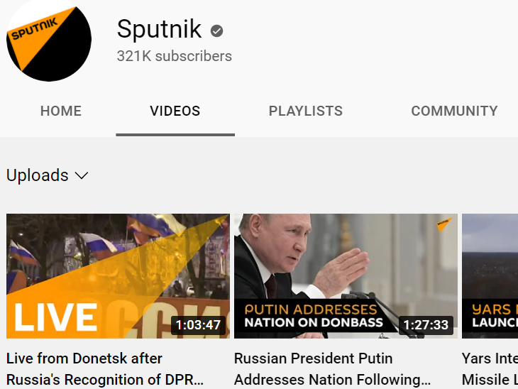 Google blokira YouTube kanale povezane s RT i Sputnikom u Evropi