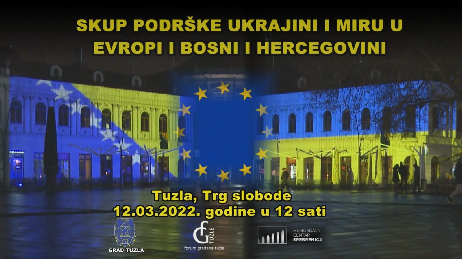 U subotu 12. marta u 12 sati u Tuzli veliki skup podrške Ukrajini i miru u BiH i Evropi.