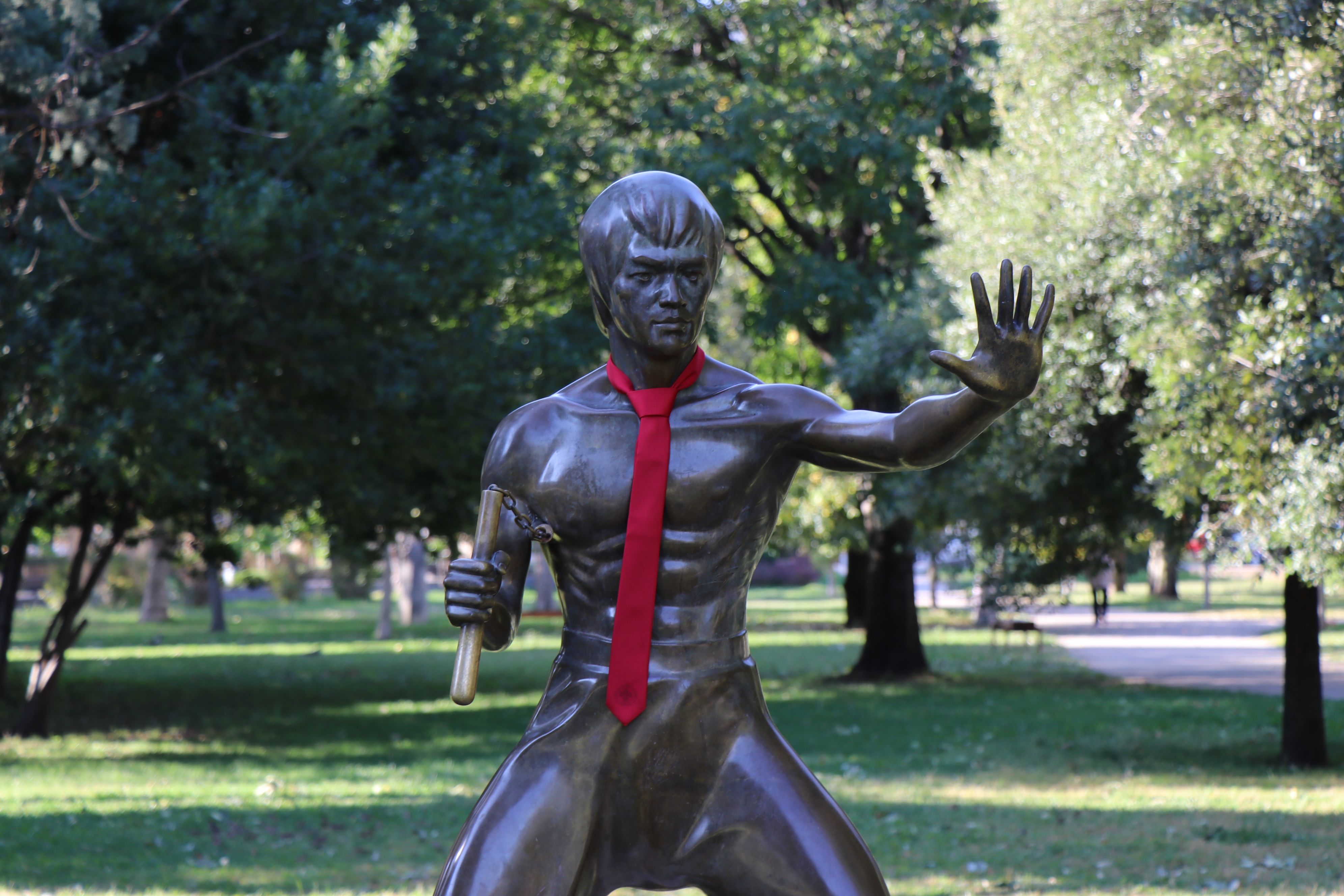 Biste bh. nobelovaca, Bijedića, Šantića i Brucea Leeja ukrašene kravatama