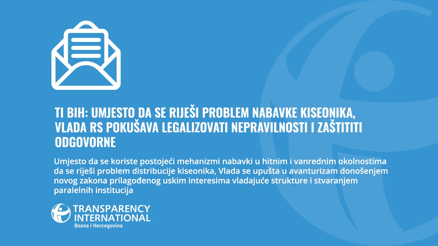 TI: Umjesto da se riješi problem kisika, Vlada RS pokušava zaštititi odgovorne