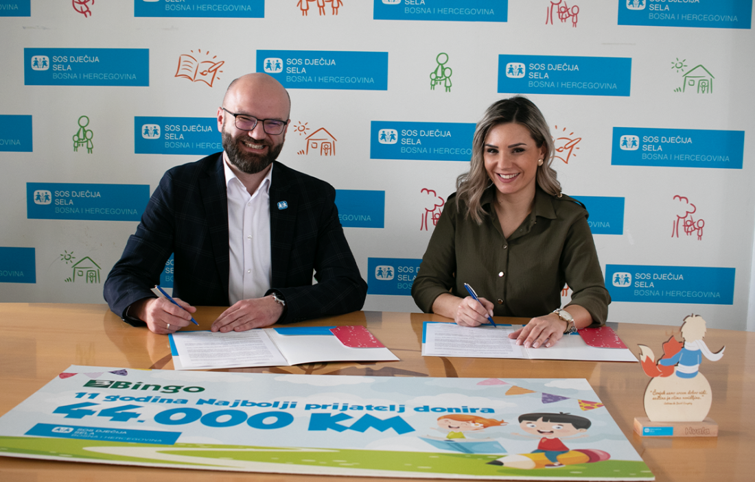 Donacija od 44.000 KM: Bingo već 11 godina najbolji prijatelj SOS Dječijih sela u BiH