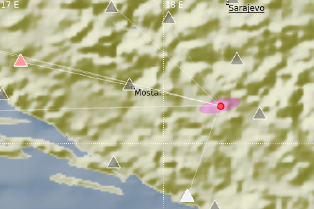 Zemljotres magnitude 3,7 pogodio područje Nevesinja