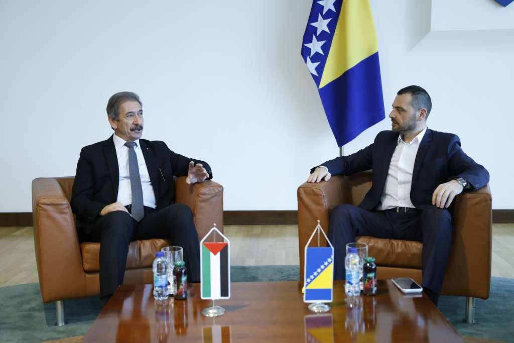 Magazinović primio u oproštajnu posjetu ambasadora Države Palestine u BiH Namooru