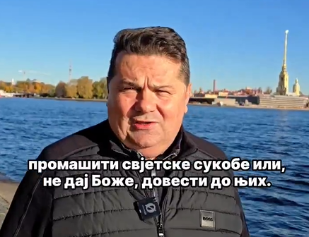 Stevandić iz Sankt Peterburga: Dogovorio mir u svijetu, Putin i Trump ga poslušali