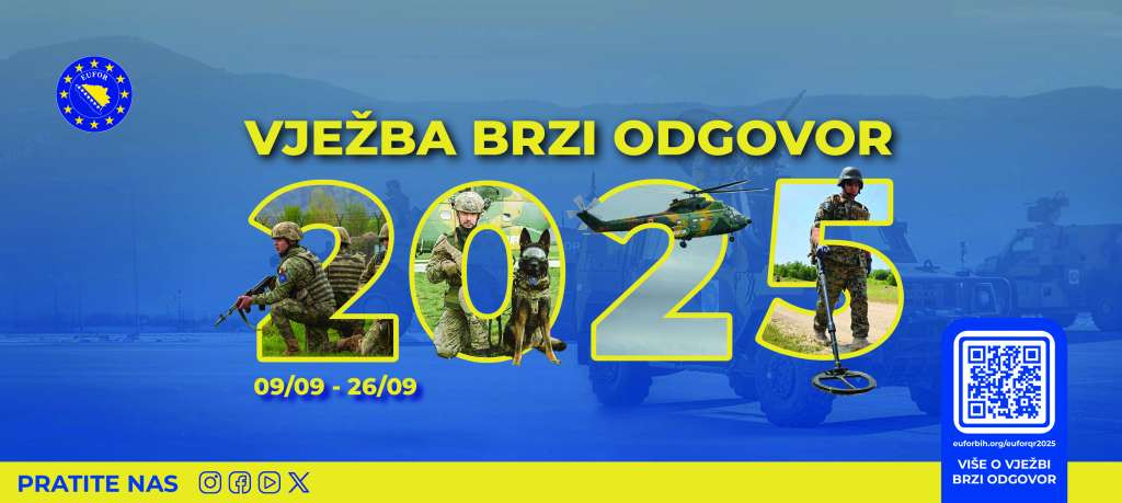 Godišnja vježba EUFOR-a 'Brzi odgovor' od 9. do 26. septembra u BiH