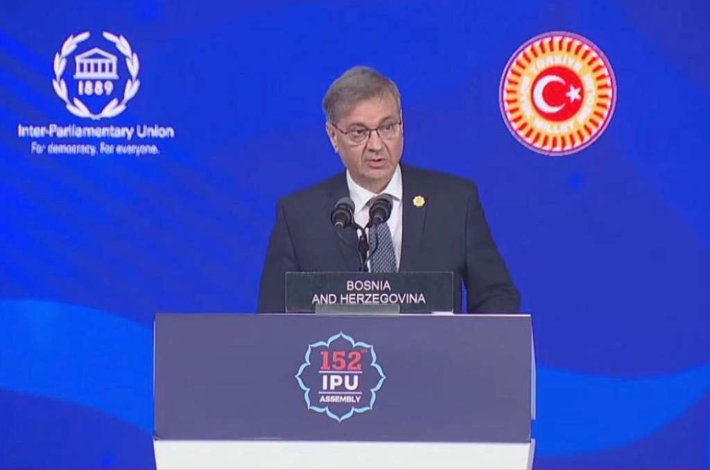 Zvizdić na zasjedanju IPU u Istanbulu: Mir je temelj demokratije, razvoja i zaštite ljudskih prava