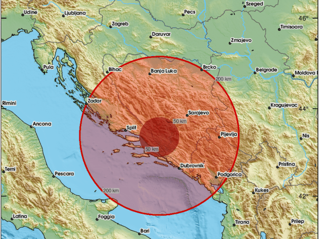 Potres magnitude 3.2 u blizini Širokog Brijega