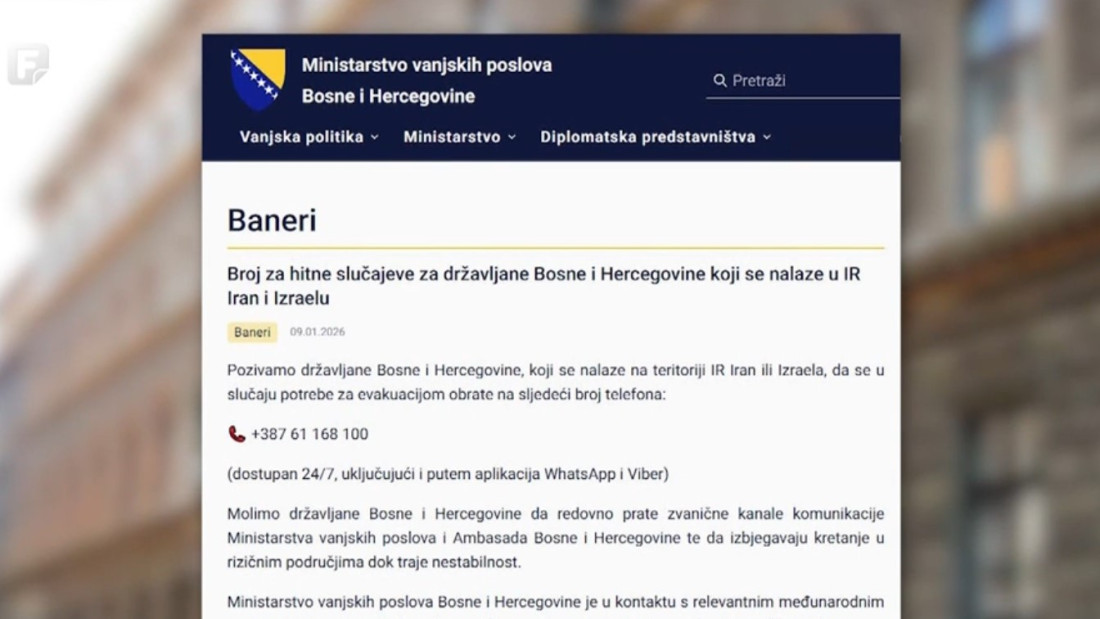 MVP BiH izdalo upute bh. građanima u Iranu i Izraelu