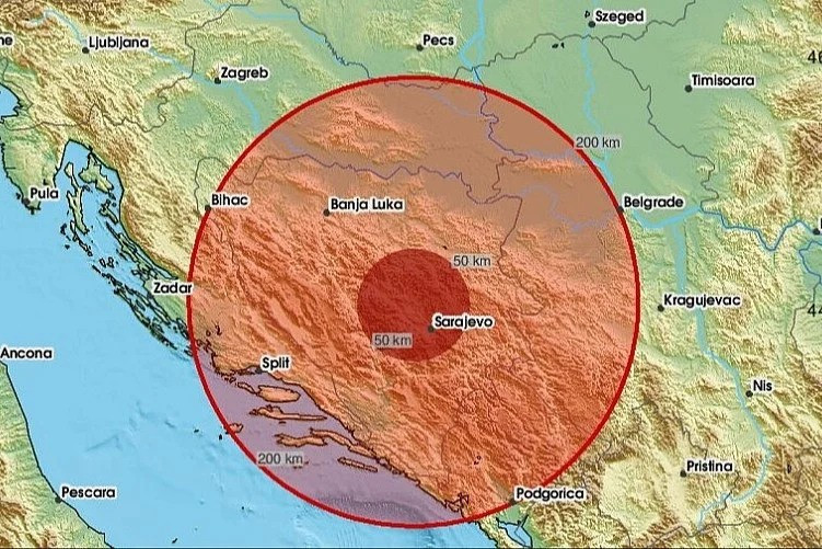 Zemljotres jačine 3,1 stepen pogodio područje Sarajeva