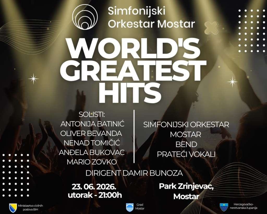 Odgođen koncert u mostarskom gradskom parku "World's Greatest Hits"