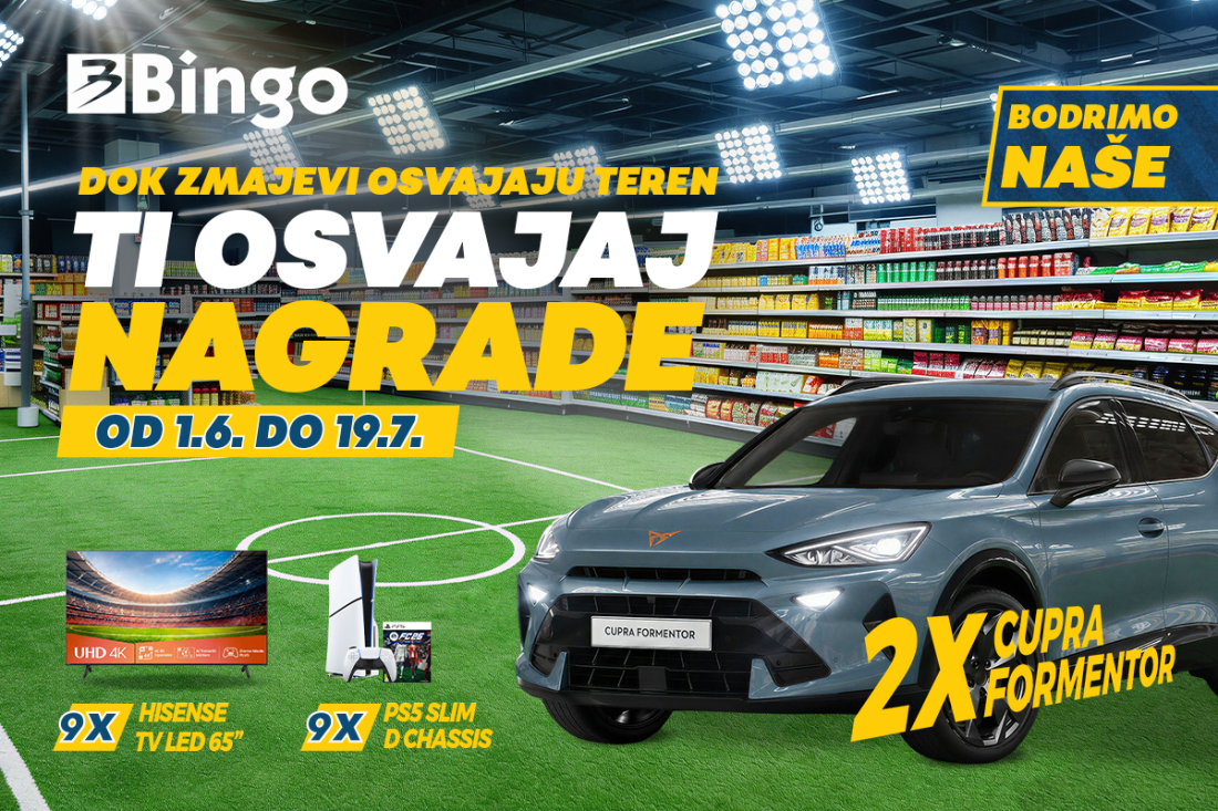Bingo pokrenuo veliku nagradnu igru "Bodrimo naše",  glavni dobitak Cupra Formentor