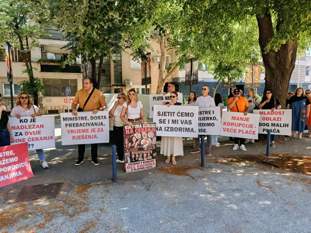 Uposlenici pravosuđa u HNK peti dan u štrajku upozorenja, traže nastavak pregovora