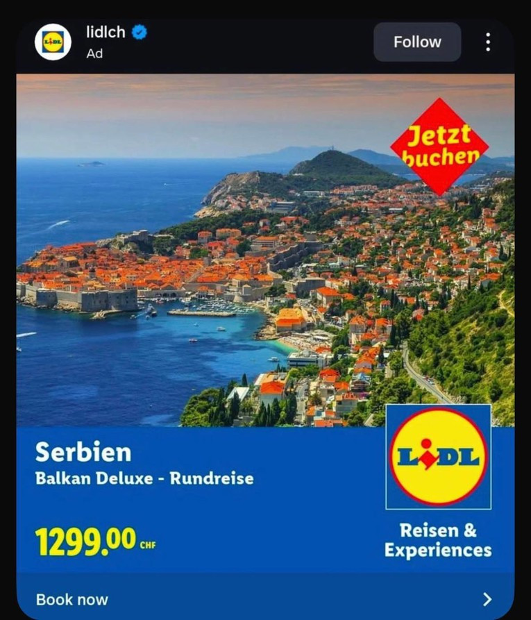 Marketinški gaf: Švicarski Lidl reklamirao put u Srbiju fotografijom Dubrovnika