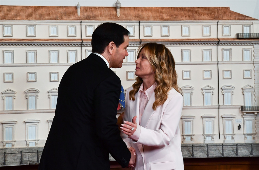 Giorgia Meloni i Marco Rubio na sastanku u Rimu
