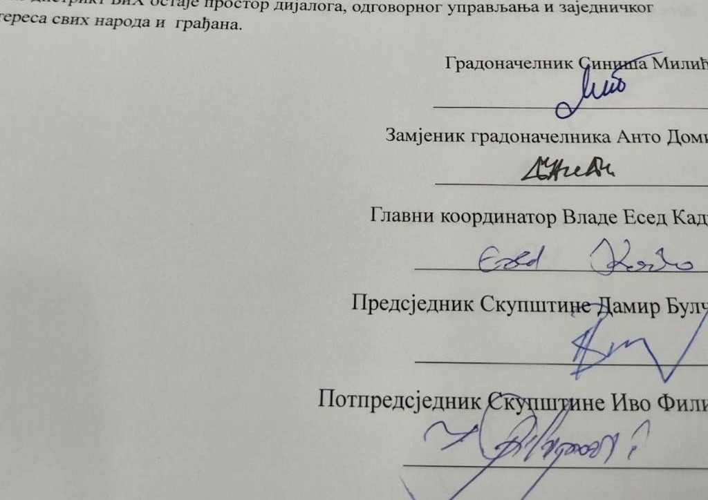 Predstavnici lokalne vlasti sva tri naroda u Brčkom potpisali zajedničku izjavu