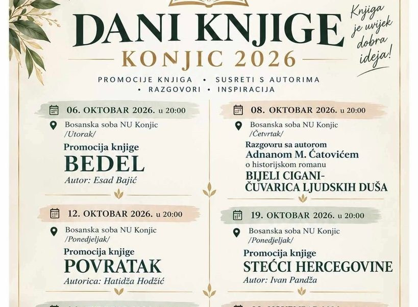 Počinju Dani knjige – Konjic 2026