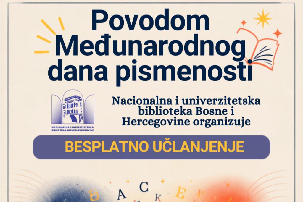 Za Međunarodni dan pismenosti besplatan upis u Nacionalnu i univerzitetsku biblioteku BiH