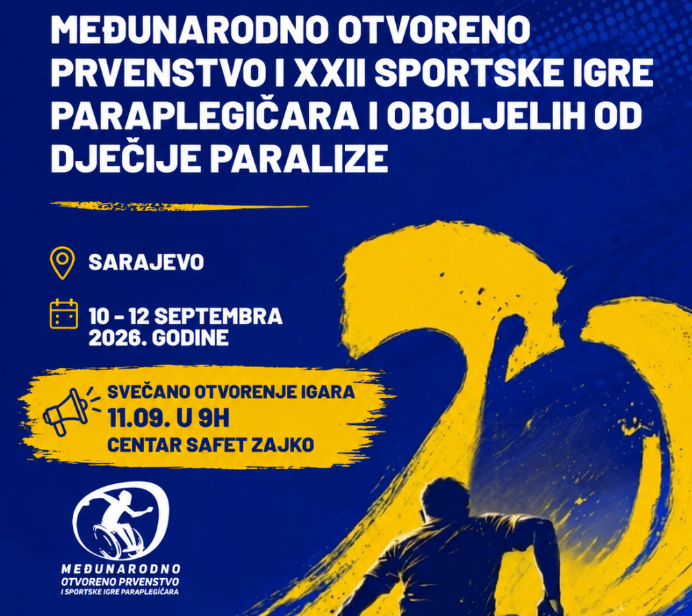 U Centru 'Safet Zajko' 11. septembra Sportske igre paraplegičara i oboljelih od dječije paralize