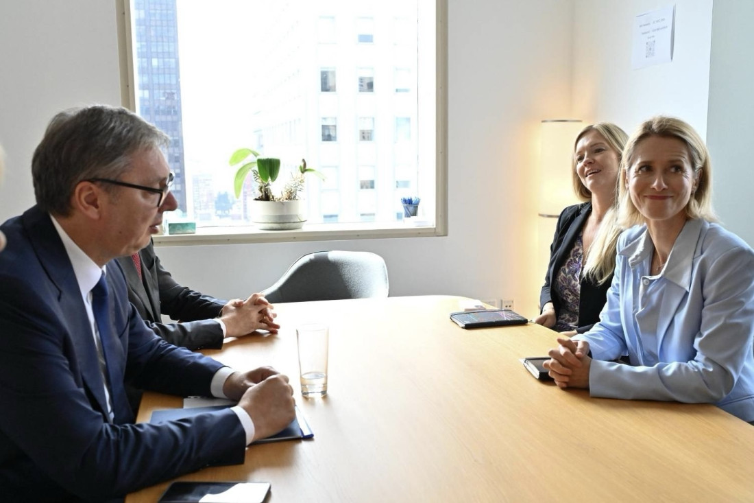 Kaja Kallas s Vučićem i Kurtijem: Potreban napredak u normalizaciji odnosa Beograda i Prištine