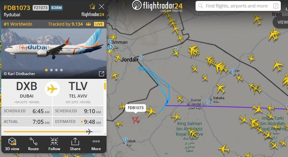 Izraelski mediji: Izgubljen kontakt s avionom na letu Dubai–Tel Aviv, sumnja se na otmicu