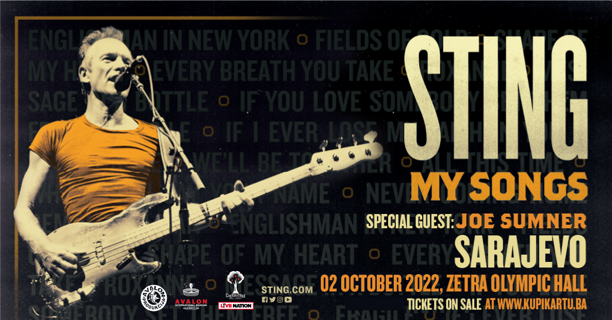 Sting će u Sarajevu održati koncert na njegov rođendan 2. oktobra