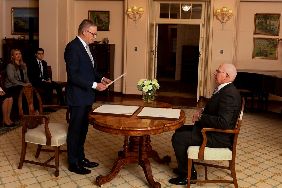 Novi premijer Australije Anthony Albanese položio zakletvu