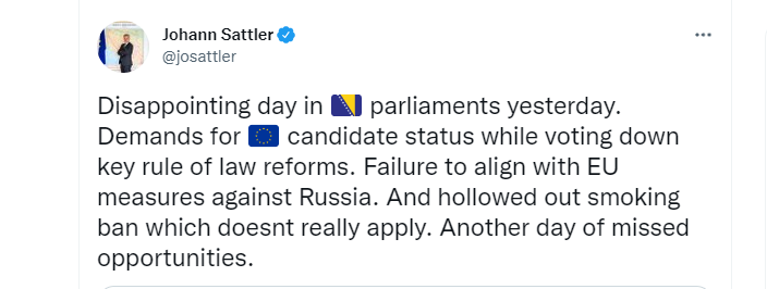 Sattler: Razočaravujući dan u parlamentima